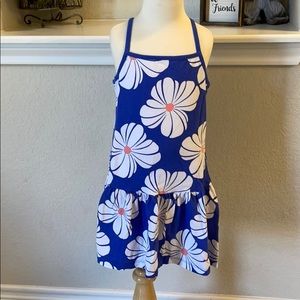 Girls Blue & White Floral Sundress